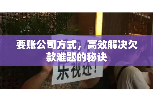 要账公司方式，高效解决欠款难题的秘诀