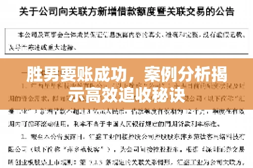 胜男要账成功，案例分析揭示高效追收秘诀