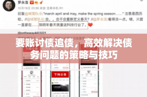 要账讨债追债，高效解决债务问题的策略与技巧
