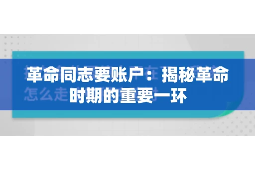革命同志要账户：揭秘革命时期的重要一环
