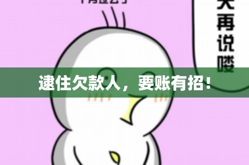 逮住欠款人，要账有招！