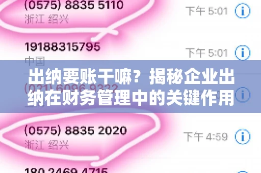 出纳要账干嘛？揭秘企业出纳在财务管理中的关键作用